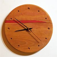 Uhr, Wanduhr, Birnenholz, Epoxidharz, Resin