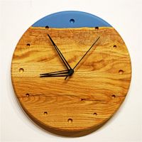 Uhr, Wanduhr, Eichenholz, Eiche, Epoxidharz, Resin