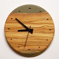 Uhr, Wanduhr, Eichenholz, Epoxidharz, Resin