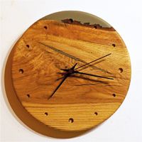 Uhr, Wanduhr, Eichenholz, Epoxidharz, Resin