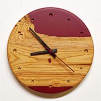 Uhr, Wanduhr, Eichenholz, Epoxidharz, Resin