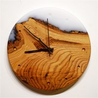 Uhr, Wanduhr, Eichenholz, Epoxidharz, Resin