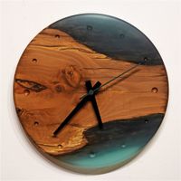 Uhr, Wanduhr, Kirschenholz, Kirsche, Epoxidharz, Resin